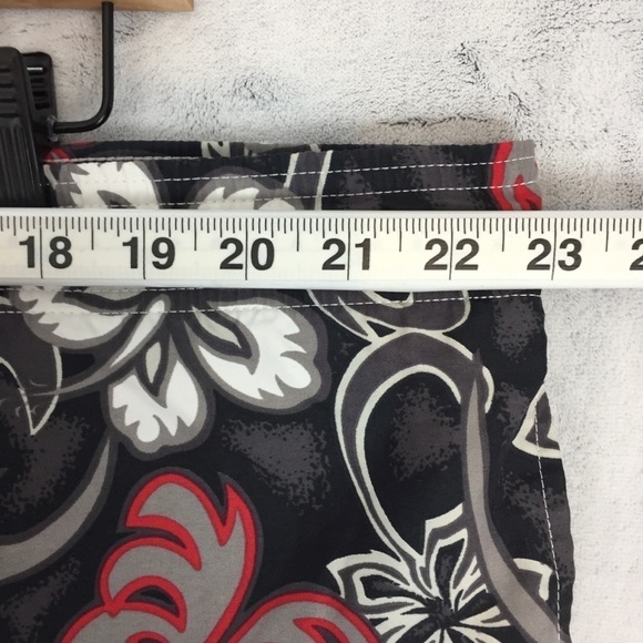 OP Sport Board Shorts Mens XL Gray Red Graphic Swim Trunks Drawstring Mesh Lined - Picture 10 of 13